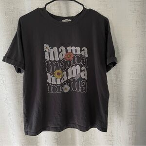 Maurices Black Graphic Tee with Floral Design